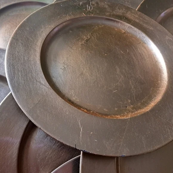 BOWRING tradition gold charger plates lacquered 13" round wedding holiday 12 - Picture 14 of 15